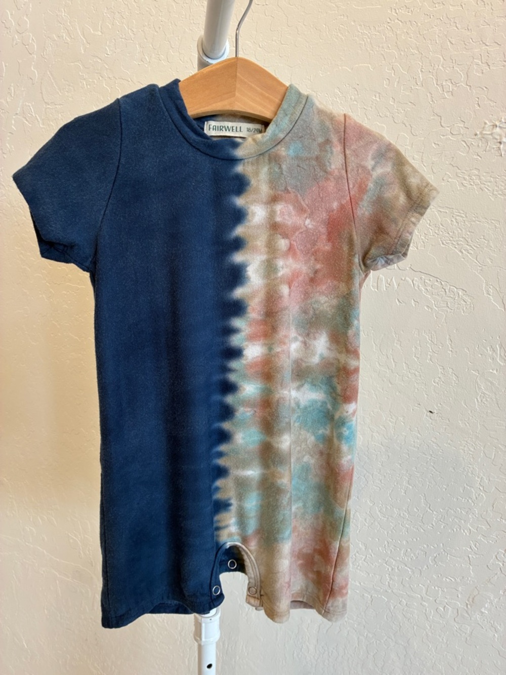 Fairwell Navy & Multicolor Tie-Dye Baby Romper